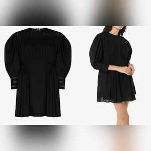 MIMI PROBER Austen Gigi Lace Mini Dress, Embroidered in Black Size S.